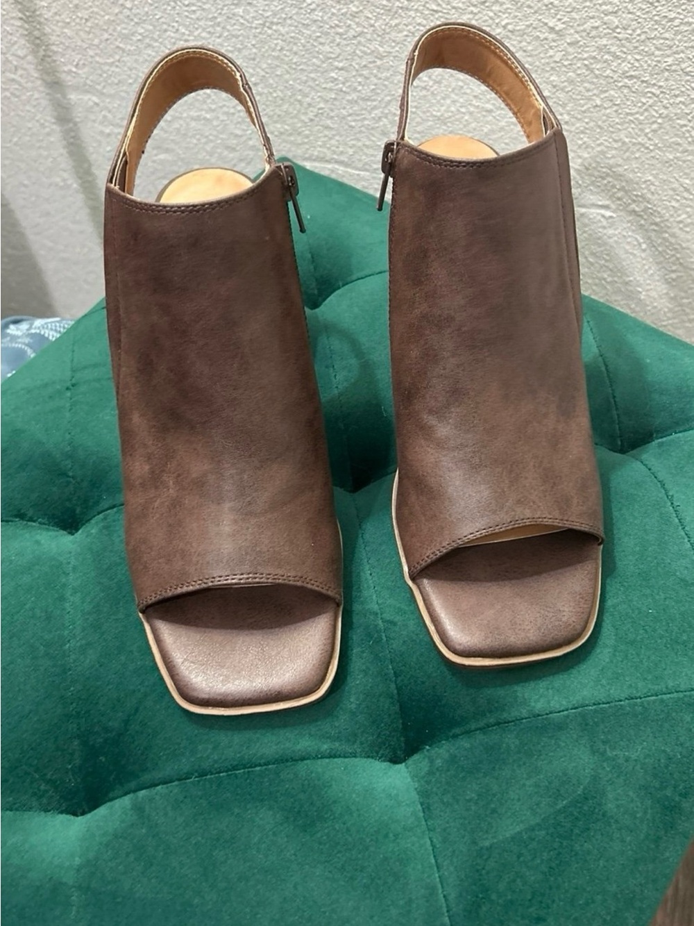 Nordstrom Brown Peep-Toe Slingback boots - NEW